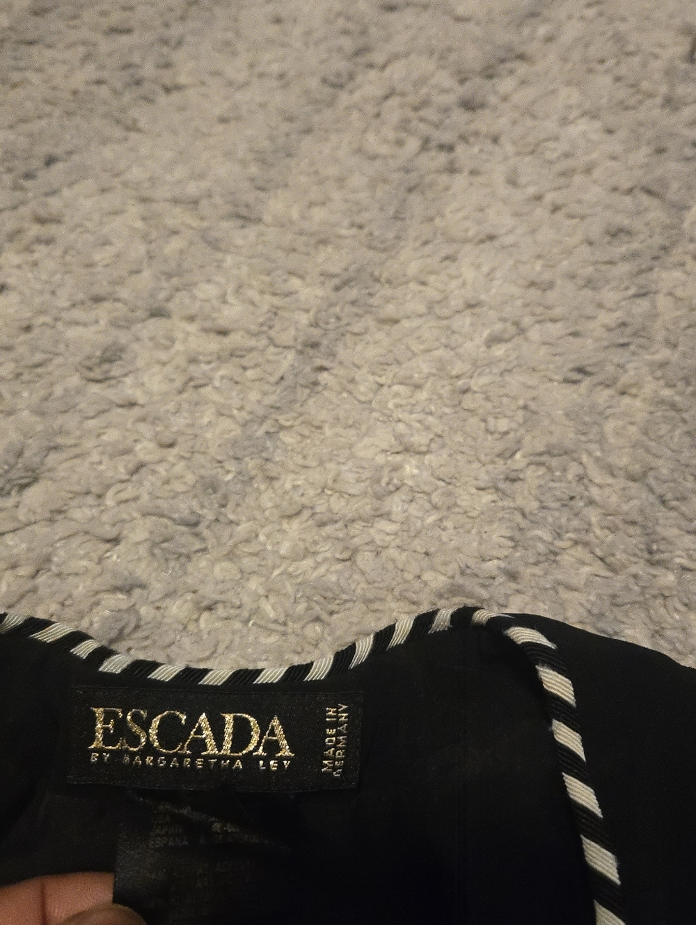 Rare Vintage Escada Black Short Sleeve Mini Dress White Contrast Trim Sz 34 - Picture 2 of 10